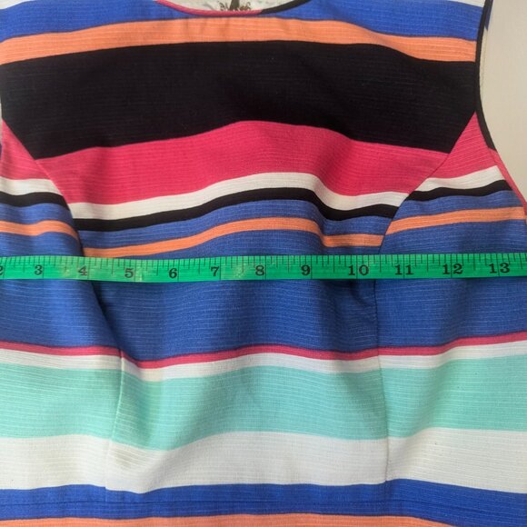 Kate Spade Tropical Stripe Mariam Dress, Fully Lined, Gold Zipper, Size 2 - Picture 13 of 15